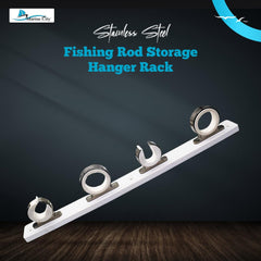 Marine City 4-Rod Reel Fishing Rod Storage Hanger Rack – 316 Stainless Steel