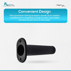 Soporte para caña de pescar, montaje empotrado de plástico negro de 90 grados (1 unidad)