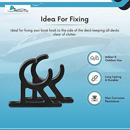 Marine City Black Nylon Boat Ladder Storage Clips – Pole Holders (Pack of 2) Marine City