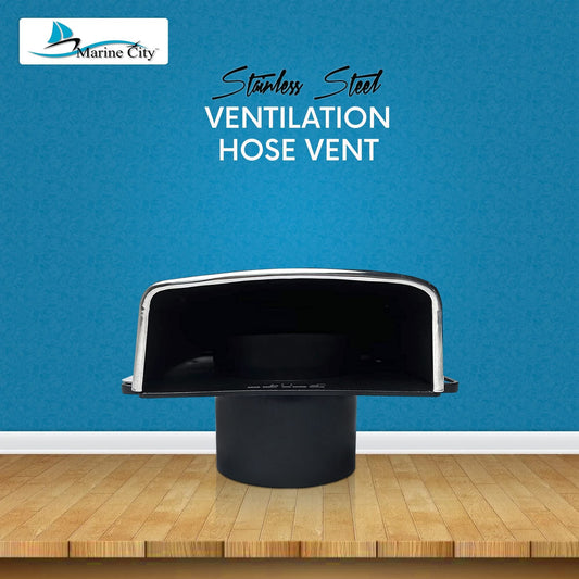Marine City Intake & Exhaust Cowl Ventilator–304 Stainless Steel, 3” Hose Flange Marine City