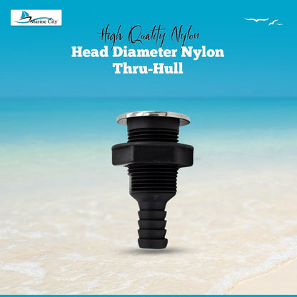 Marine City Nylon Thru-Hull Fitting with 316 Stainless Steel Trim & Flapper MARINE CITY