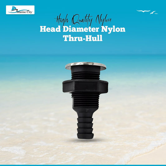 Marine City Nylon Thru-Hull Fitting with 316 Stainless Steel Trim & Flapper MARINE CITY