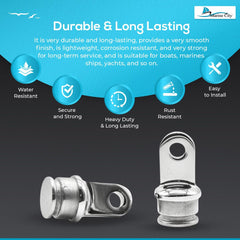 Marine City 316 extremo de ojo interior de acero inoxidable para tubo redondo Bimini Top de 1