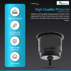 Marine City Closeable Drain Cup Holder – Flush Mount Polypropylene, Fits 30 oz