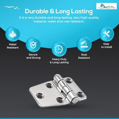 Marine City Bisagras de correa de lado corto de acero inoxidable de 2-1/4