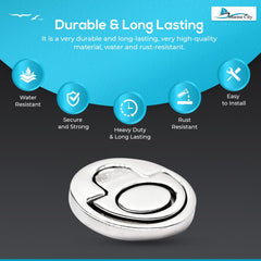 Marine City 316 Tirador de anillo/manija de elevación redonda con resorte de 2 pulgadas de acero inoxidable para puertas, escotillas (2 unidades) 