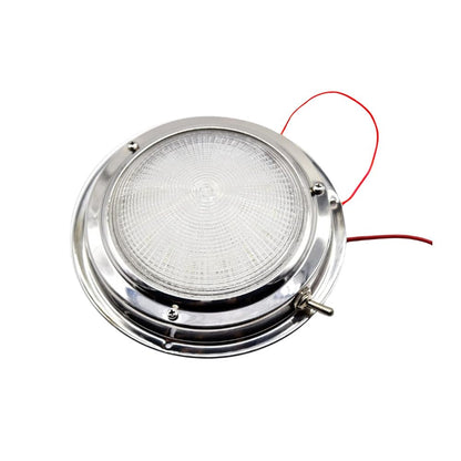 Marine City 304 Stainless Steel LED Dome Light – 4” Lens, 3W, Long Battery Life Marine City