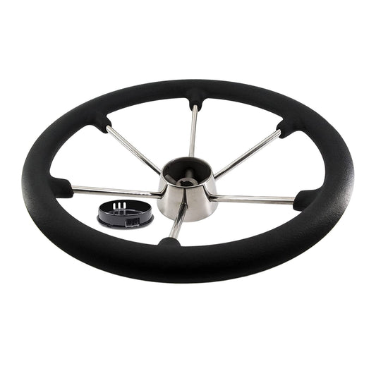 Marine City Stainless Steel 5 Spoke Steering Wheel 16 Inches, PU Foam Grip