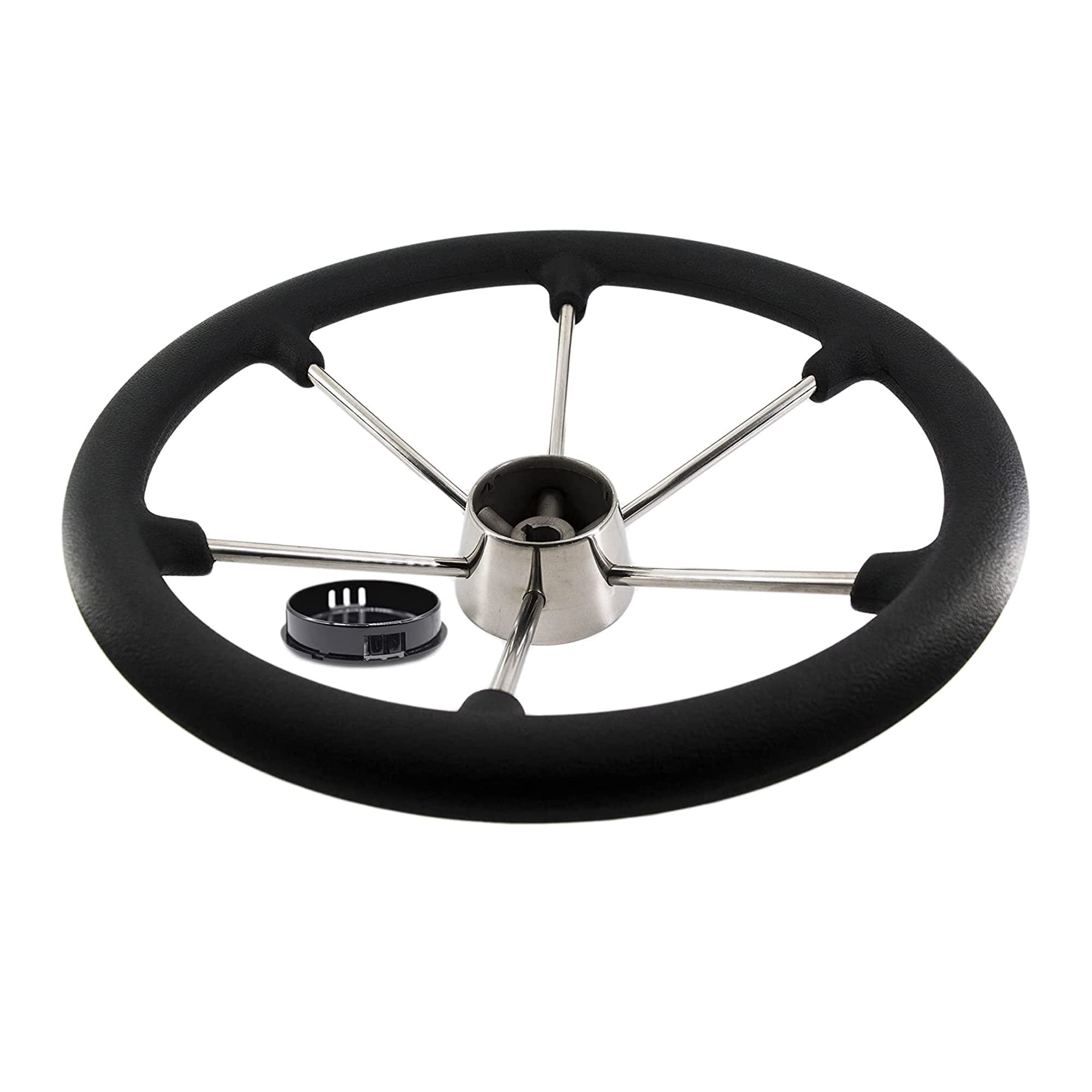 Marine City Stainless Steel 5 Spoke Steering Wheel 16 Inches, PU Foam Grip