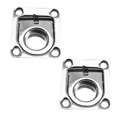 Marine City Anillo de elevación rectangular empotrado con resorte de acero inoxidable de 1-3/4