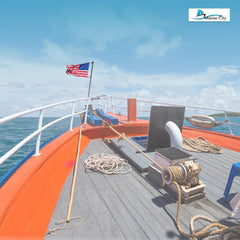 Marine City Boat 304 Acero inoxidable 30 pulgadas Bandera Poste -7/8 pulgadas Stock para bandera de 12 pulgadas × 18 pulgadas