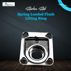 Marine City Anillo de elevación rectangular empotrado con resorte de acero inoxidable de 1-3/4