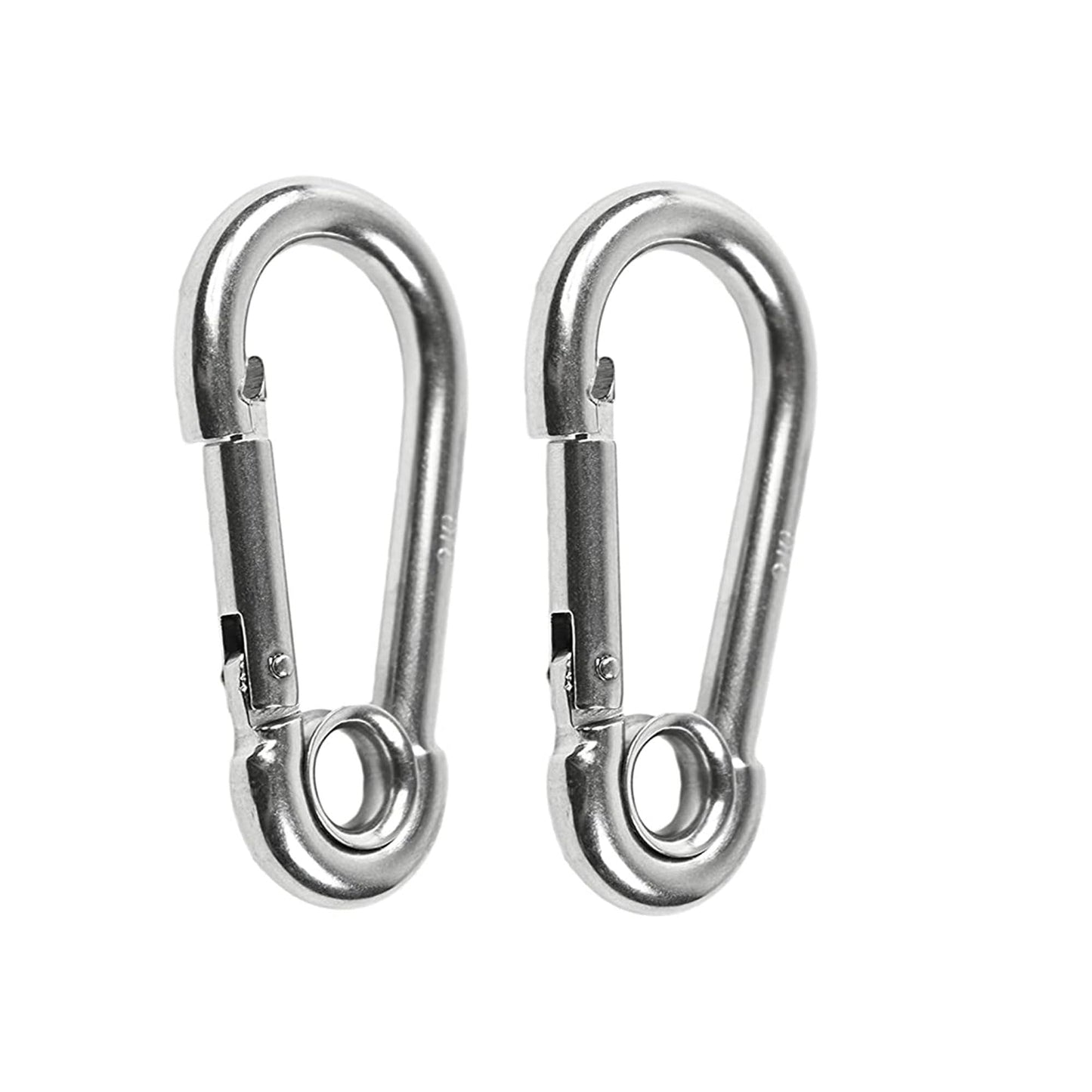 Marine City Carabiner Clip Snap Hook with Ring, Stainless Steel, 2-3/8" Durable MARINE CITY