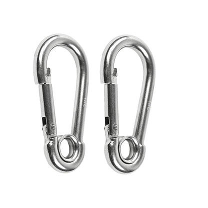 Marine City Carabiner Clip Snap Hook with Ring, Stainless Steel, 2-3/8" Durable MARINE CITY