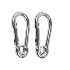 Marine City Carabiner Clip Snap Hook with Ring, Stainless Steel, 2-3/8