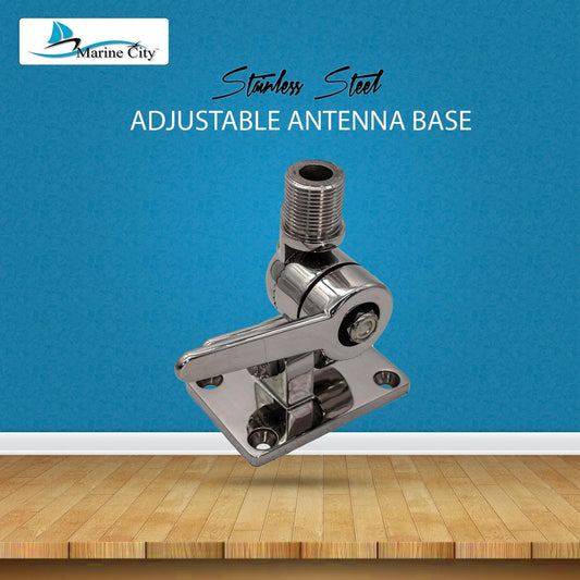 Marine City Adjustable Antenna Base – 316 Stainless Steel, 1”-14 Threads MARINE CITY