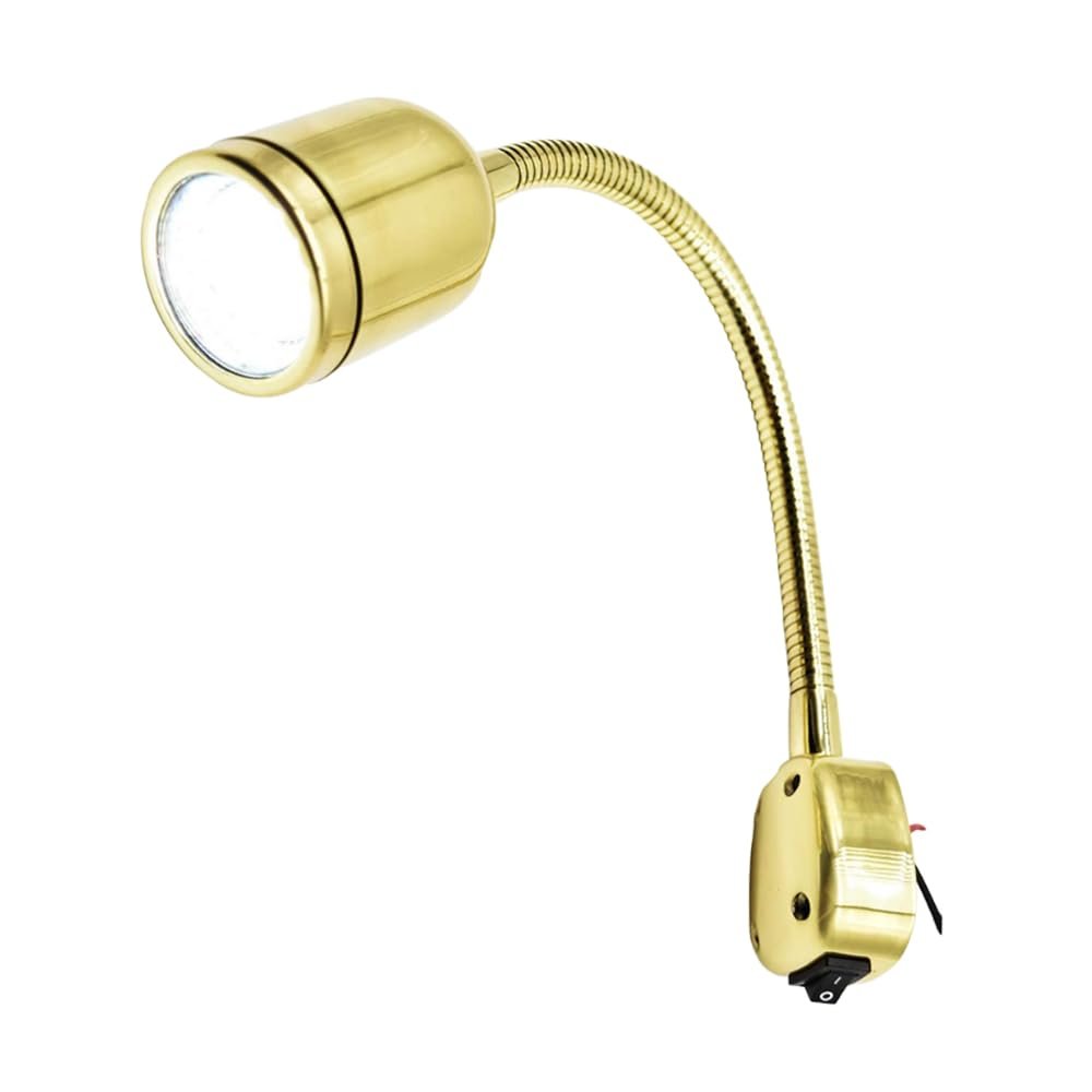Marine City Brass Gooseneck LED Cabin Reading Light – 12V Warm White