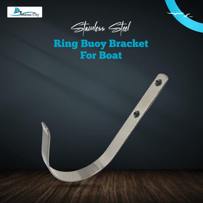 Marine City 304 Stainless Steel Ring Buoy Bracket – 7" Holder with 4.85" Hook