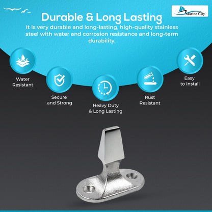 Marine City Stainless Steel Door Stopper Catch & Holder Heavy-Duty 1-1/2” Height Marine City