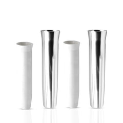 Marine City Aluminum Flared White Vinyl Insert Weld-On Rod Holder L: 10” Dia.:1-7/8” (2PCS)