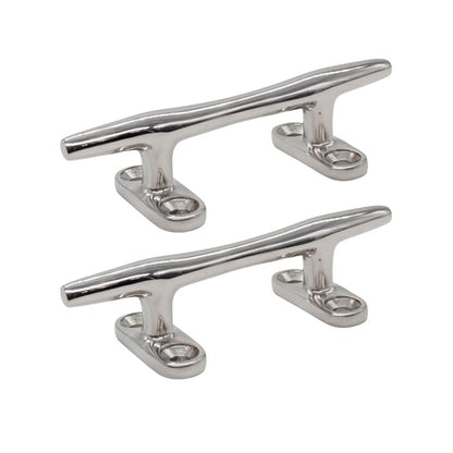 Marine City Open Base Cleat – 316 Stainless Steel, 4" Mooring Cleat (Pack of 2)