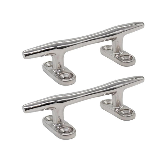 Marine City Open Base Cleat – 316 Stainless Steel, 4" Mooring Cleat (Pack of 2)