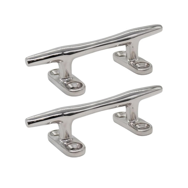 Marine City Open Base Cleat – 316 Stainless Steel, 4" Mooring Cleat (Pack of 2)