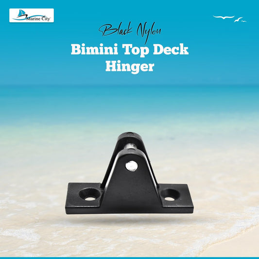 Marine City 2 Pcs Boat Bimini Top Nylon Black 80 Degree Deck Hinge Marine City Hardware