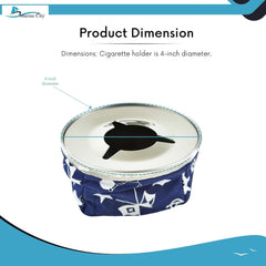 Marine City Round Windproof Bean Bag – 304 Stainless Steel, Blue, Lightweight