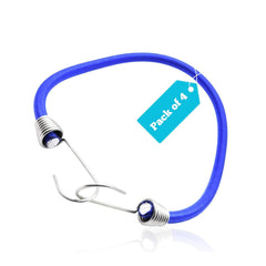 Marine City Blue Bungee Cord with Stainless Steel Hooks – 40 Inches (Pack of 4)