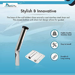 MARINE CITY Stainless Steel Slide Mount Removable Fishing Rod Holder, 8-1/2”