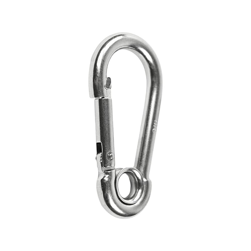 Marine City Carabiner Clip Snap Hook with Ring 4” 316 Stainless Steel, Rustproof