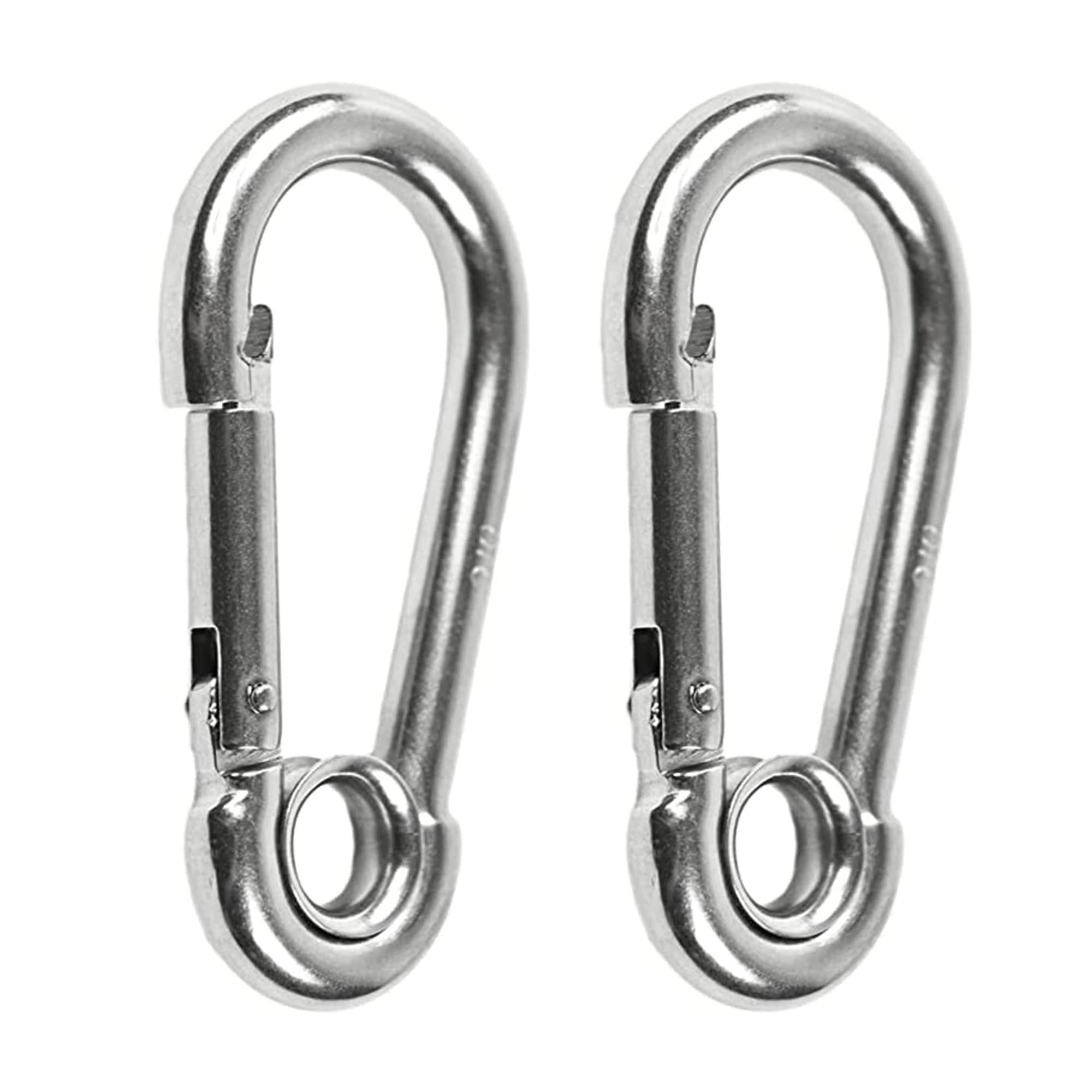 Marine City 316 Stainless-Steel 3-1/2” Carabiners/Clip Snap Hook with Ring for Sailing, Fishing, Hiking