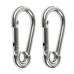Marine City 316 Stainless-Steel 3-1/2” Carabiners/Clip Snap Hook with Ring for Sailing, Fishing, Hiking