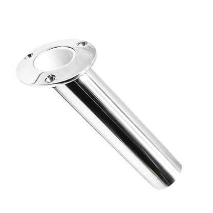 Marine City 316 Stainless Steel Flush-Mount Fishing Rod Holder with Drain