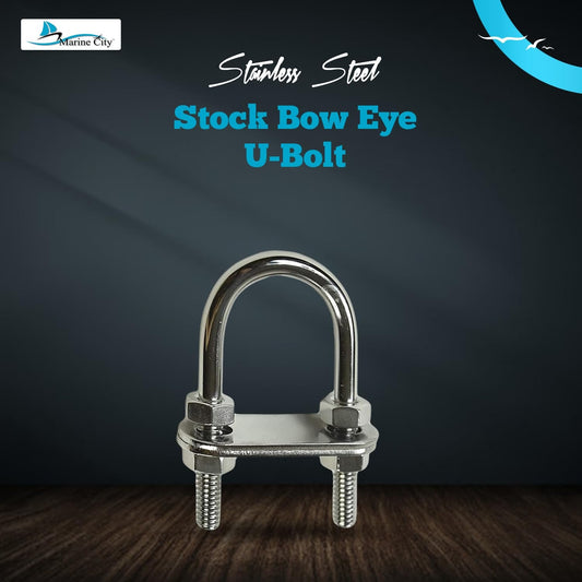 Marine City Bow Eye U-Bolt – 1/4” 304 Stainless Steel, 2-1/2” Length, Heavy Duty Marine City