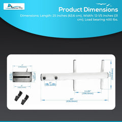 Marine City 2-Step Anti-Slip Sport & Diver Ladder – Aluminum, 400 lb Capacity