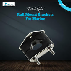 Marine City Nylon Black Rail Mount Brackets – Fits 7/8”-1” Tube, Stainless Steel