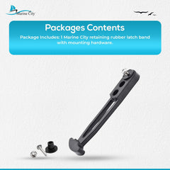 Marine City Boat Strap Boarding Latch Band – Black Silica Rubber, Bungee Rope