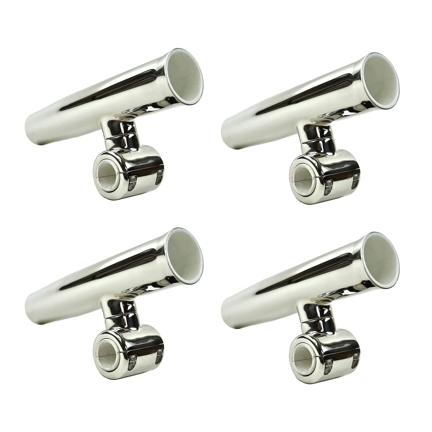 MARINE CITY Soporte para caña de pescar ajustable con abrazadera fuerte y resistente para rieles de 7/8 pulgadas y 1 pulgada (4 piezas)