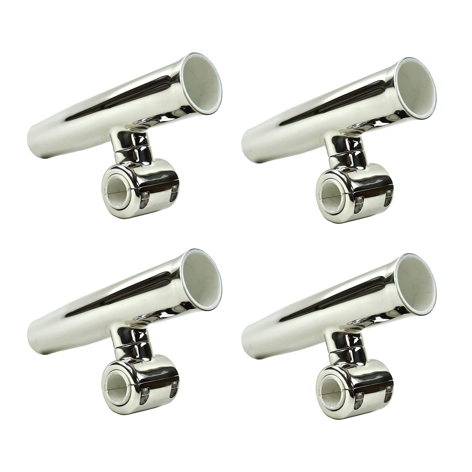MARINE CITY Soporte para caña de pescar ajustable con abrazadera fuerte y resistente para rieles de 7/8 pulgadas y 1 pulgada (4 piezas)