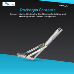 Soporte de mesa de acero inoxidable para barco Marine City - Brazo de liberación corta, L: 12