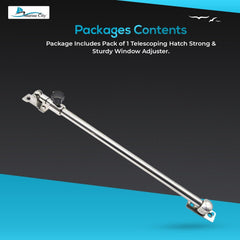 Marine City Stainless-Steel Telescoping Hatch Window Adjuster 13 Inch–23.5 Inch