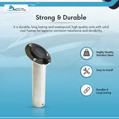 Soporte para varilla de montaje empotrado Marine City y revestimiento de PVC con tapa -30 grados