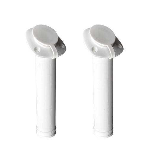 MARINE CITY White Nylon Flush Mount Rod Holder – UV Stabilized 30° (Pack of 2)