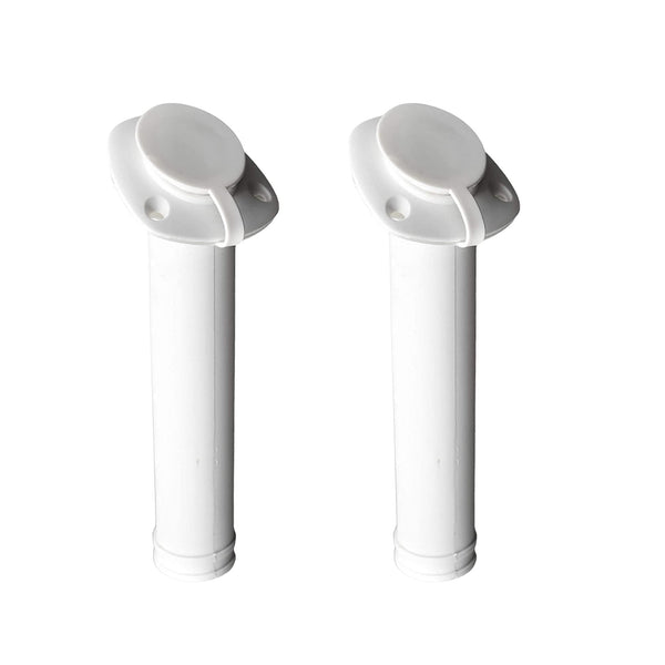 MARINE CITY White Nylon Flush Mount Rod Holder – UV Stabilized 30° (Pack of 2)