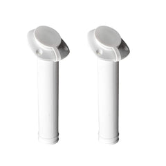 Marine City Soporte de varilla de montaje empotrado de nailon blanco/estabilizado UV con tapa y junta -30 grados (2 unidades)