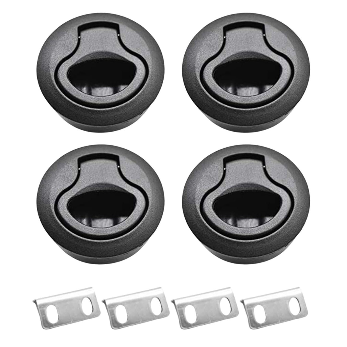 Marine City Nylon Round Hatch Flush Pull Stem Latch, 2-2/5”, Durable (Pack of 4)