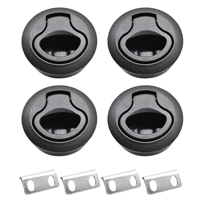Marine City Nylon Round Hatch Flush Pull Stem Latch, 2-2/5”, Durable (Pack of 4)