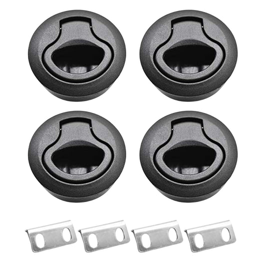 Marine City Nylon Round Hatch Flush Pull Stem Latch, 2-2/5”, Durable (Pack of 4)